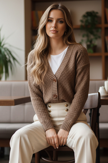 Ženski pulover CHICLINE beige Dstreet MY2419