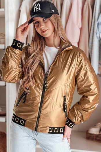Ženska prešita bomber jakna GLAMCIX beige Dstreet TY4784
