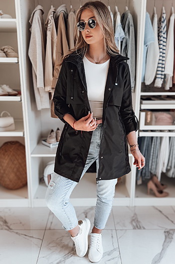 Ženska prehodna jakna parka STYLINA black Dstreet TY4788