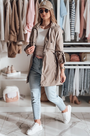 Ženska prehodna jakna parka STYLINA camel Dstreet TY4789