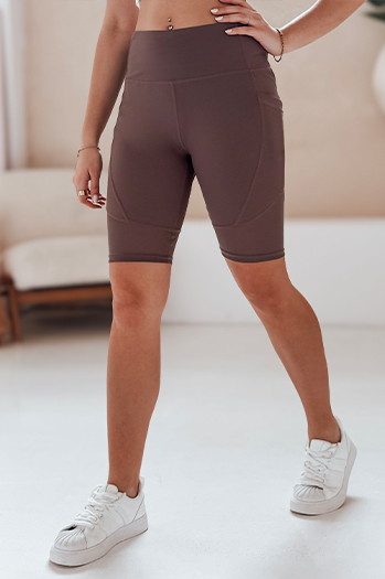 Ženske kolesarske hlače BIKELINE rjave barve Dstreet SY0419