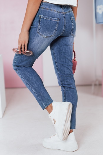 Ženske jeans hlače DENIMFIT mornarsko modre barve Dstreet UY2363