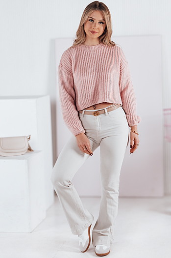 Ženske jeans hlače FLAREJOY light beige Dstreet UY2367