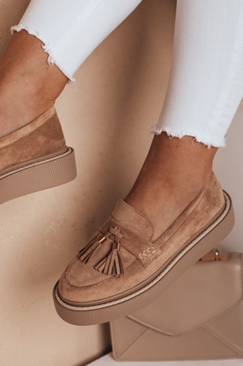 Ženski mokasini na platformi TASSME beige Dstreet ZY0695