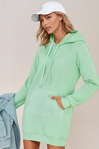 Ženska dolga majica s kapuco oversize TIMMY mint Dstreet EY2561