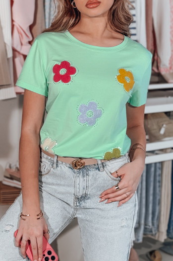Ženska cvetlična majica DAISYLA mint Dstreet RY2743