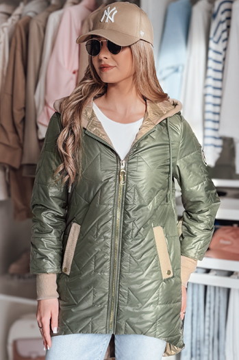 Ženska prehodna prešita jakna ROSSANA zelena Dstreet TY4834