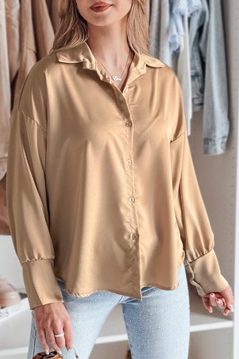Ženska majica prevelike velikosti SATINIA beige Dstreet DY0451