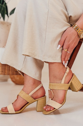 Ženski sandali ROMELLA beige Dstreet ZY0753