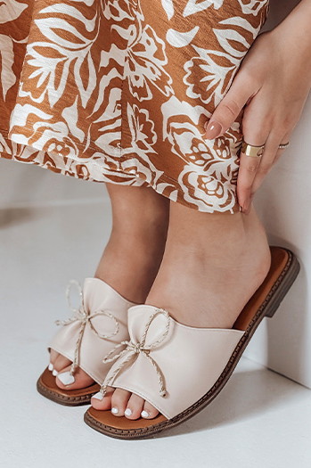 Ženske japonke z lokom KISSBOW beige Dstreet ZY0754