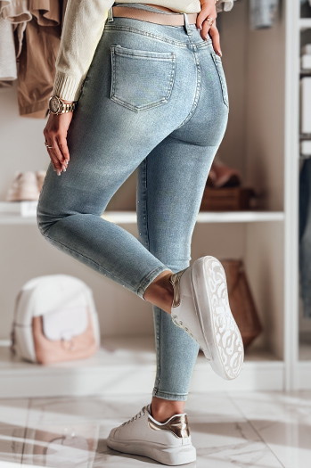 Ženske hlače iz džinsa z okraski LUMITTA blue Dstreet UY2429