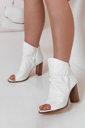 Ženski škornji s petko BOOTSER white Dstreet ZY0814