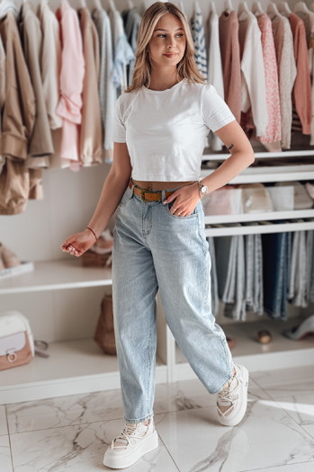 Ženske jeans hlače s pasom NEWFLOVER blue Dstreet UY2435