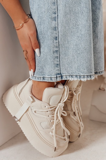Ženske superge z visoko platformo UPSOLE beige Dstreet ZY0845