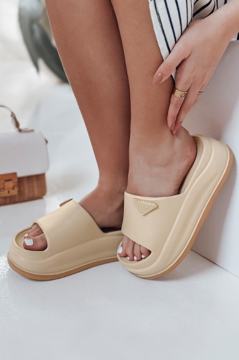Ženske japonke s platformo SUN STEPS khaki Dstreet ZY0847