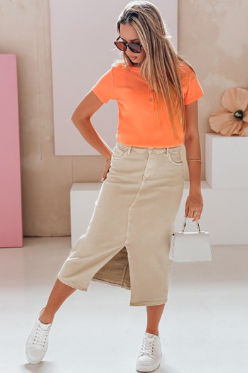 Maxi krilo iz džinsa TELL ME MAXI beige Dstreet CY0480