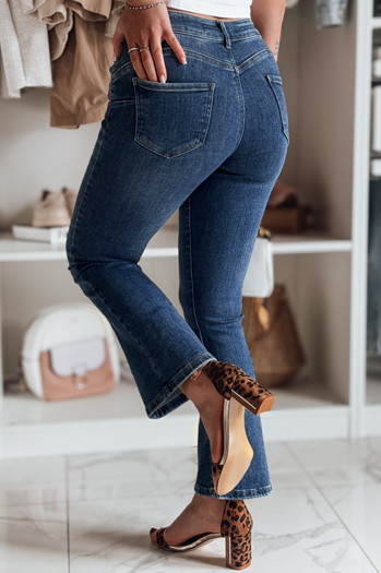 Ženske jeans hlače na zvonec LUSINIA blue Dstreet UY2473