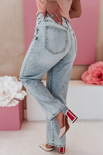 Ženske široke hlače iz džinsa DIAMONTI blue Dstreet UY2475