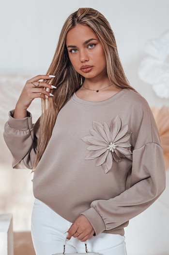 Ženska bluza oversize velikosti FLORINE mocha Dstreet RY2765