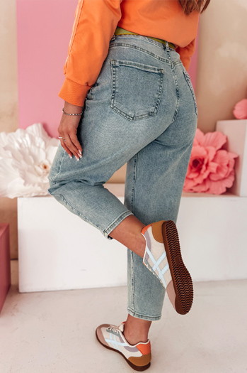Ženske hlače iz džinsa mom fit MOMTEZ blue Dstreet UY2485