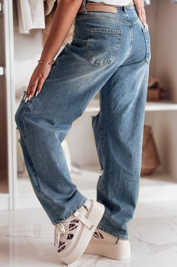 Ženske džins hlače z luknjami DEMARIP blue Dstreet UY2486