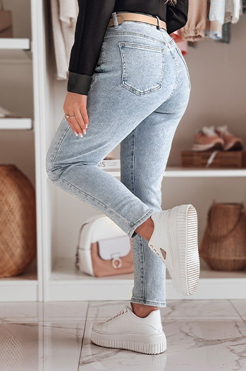 Ženske oprijete hlače iz džinsa SPARKLI blue Dstreet UY2488