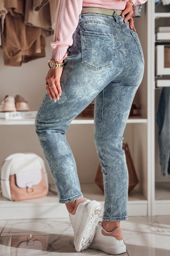 Ženske hlače iz džinsa s pasom FLORETTA blue Dstreet UY2490