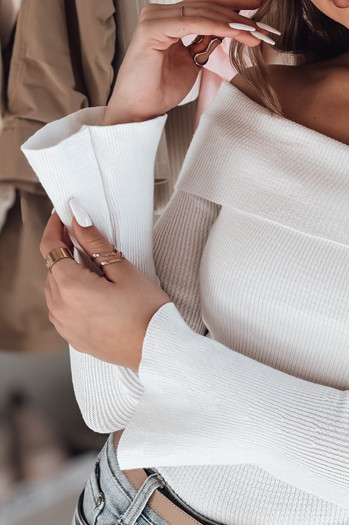 Ženski pulover ene velikosti z odprtimi rameni SHOWIT white Dstreet MY2426