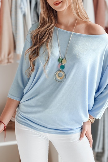 Ženska bluza prevelike velikosti z obeskom LUZVIA blue Dstreet RY2772