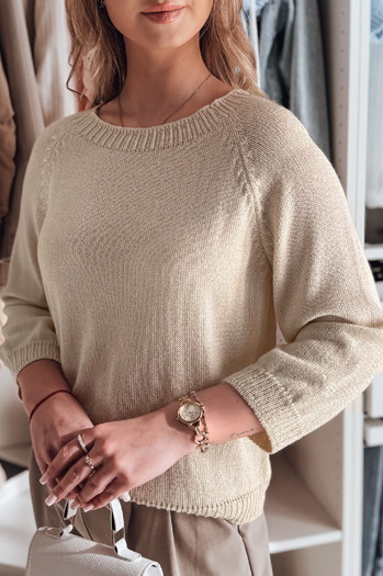 Ženski pulover prevelike velikosti SOFTICAN beige Dstreet MY2432
