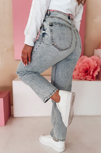 Ženske hlače iz džinsa mom fit MERTINE blue Dstreet UY2503