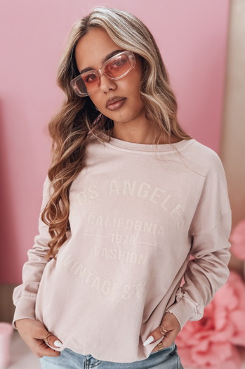 Ženska bluza KALISTYLE ene velikosti v prahu roza Dstreet BY1364