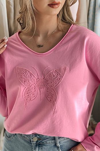 Ženska bluza oversize FLOFLY roza Dstreet RY2784