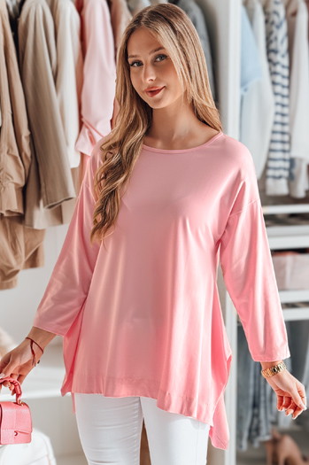 Ženska bluza prevelike velikosti z obeskom COMFILA roza Dstreet RY2790