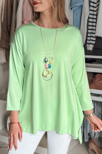 Ženska bluza prevelike velikosti z obeskom COMFILA svetlo zelena Dstreet RY2792