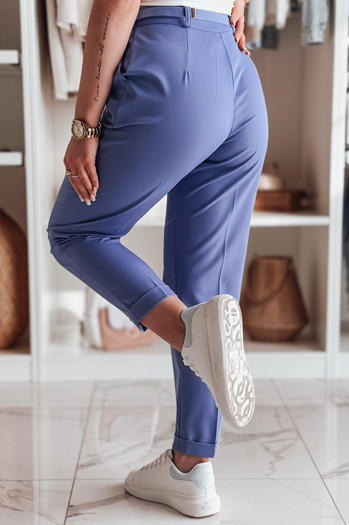 Elegantne ženske plisirane hlače s pasom PLISSO blue Dstreet UY2517