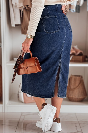 Žensko jeans midi krilo z razporkom BLUEVIC blue Dstreet CY0486