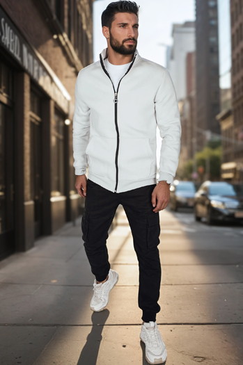 Moška jopica s stoječim ovratnikom svetlo siva Dstreet BX5874