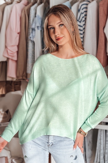 Ženski gladek pulover SENZIA mint Dstreet MY2445