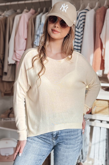 Ženski gladki pulover SENZIA peach Dstreet MY2446