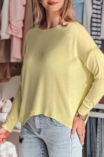 Ženski gladek pulover SENZIA lemon Dstreet MY2449