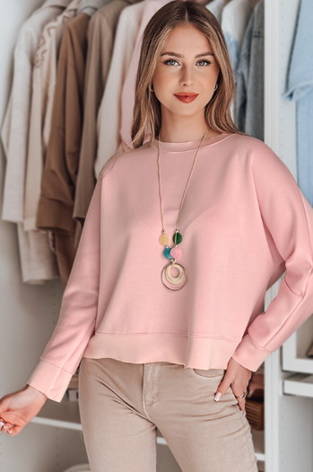 Ženska bluza prevelike velikosti z obeskom NUBISS roza Dstreet RY2799