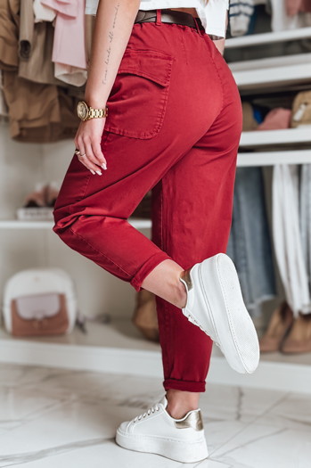 Ženske vrečaste hlače GOTRENDI maroon Dstreet UY2526