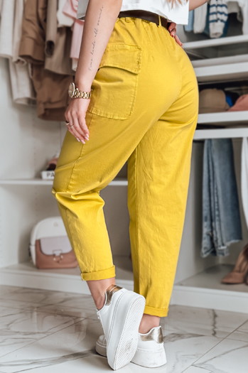 Ženske vrečaste hlače GOTRENDI mustard Dstreet UY2527