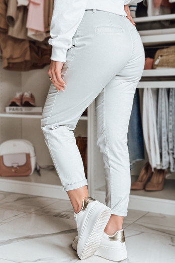 Ženske hlače s pasom MODELA svetlo siva Dstreet UY2564