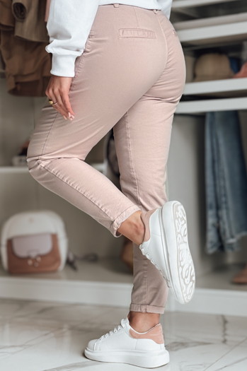 Ženske hlače s pasom MODELA roza Dstreet UY2569