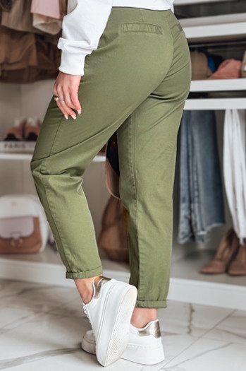 Ženske hlače chinos s pasom MODELA khaki Dstreet UY2572