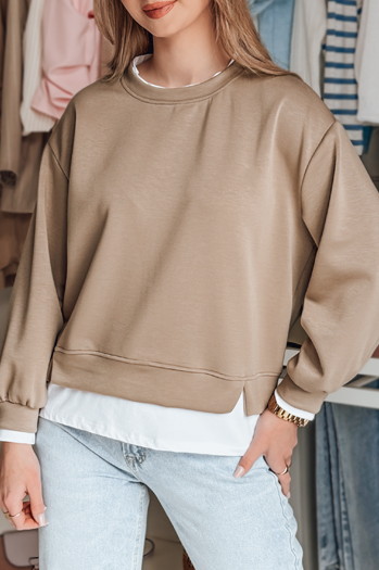 Ženska bluza LUZZIO mocha oversize Dstreet BY1383