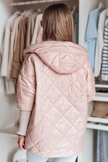Ženska prehodna prešita jakna oversize PUFFILOF roza Dstreet TY4854
