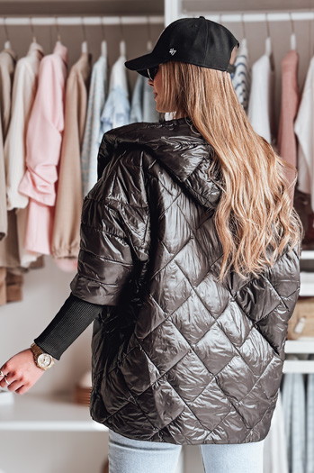 Ženska prehodna prešita jakna oversize PUFFILOF black Dstreet TY4855